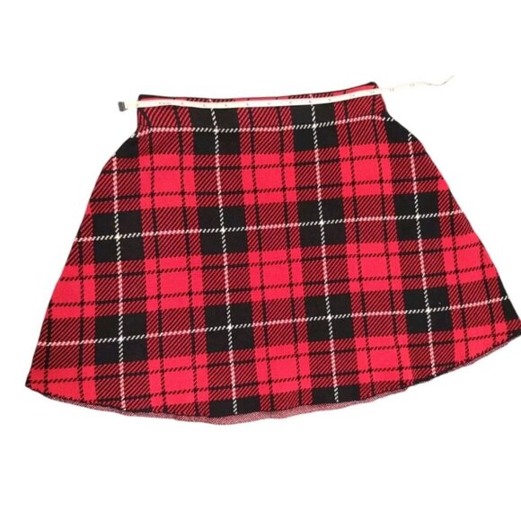H&M Womens Sz XXS Plaid Mini Skirt Preppy A Line Red Anime Grunge Punk Y2K 90's - Picture 3 of 9